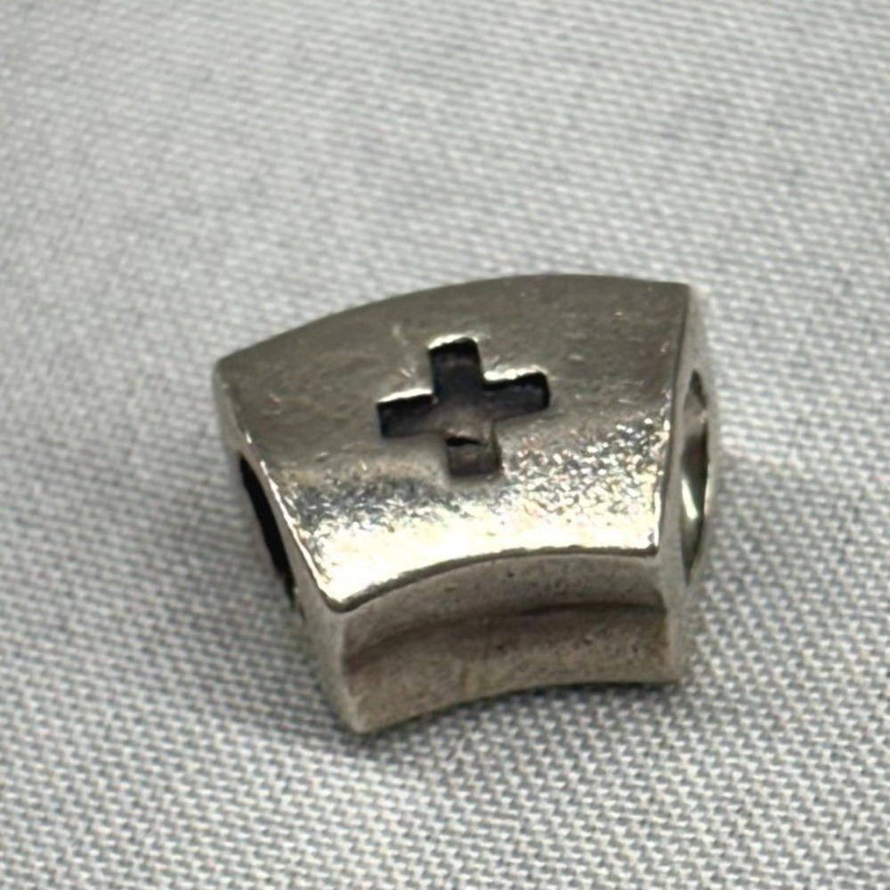 Pandora Nurse Hat Charm Womens OS Silver Excellent 790490 Sterling Silver Cap